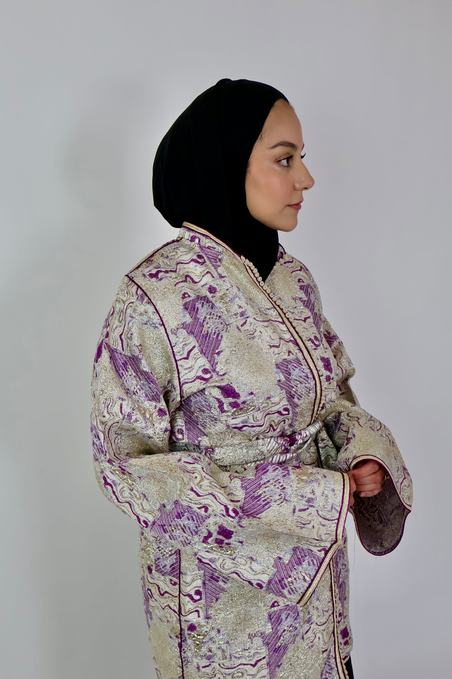 Kimono brocard violet