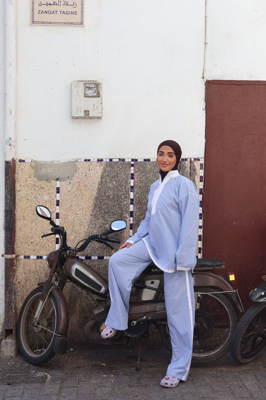 Ensemble jabador bleu