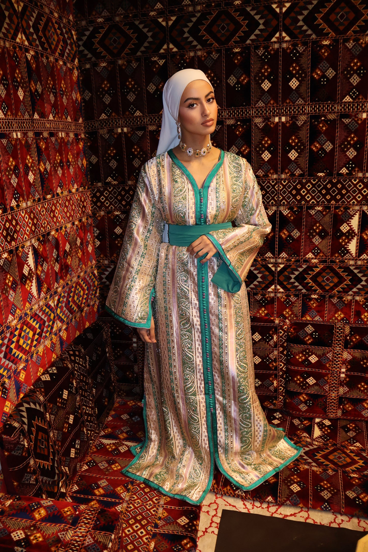Caftan BROCART turquoise