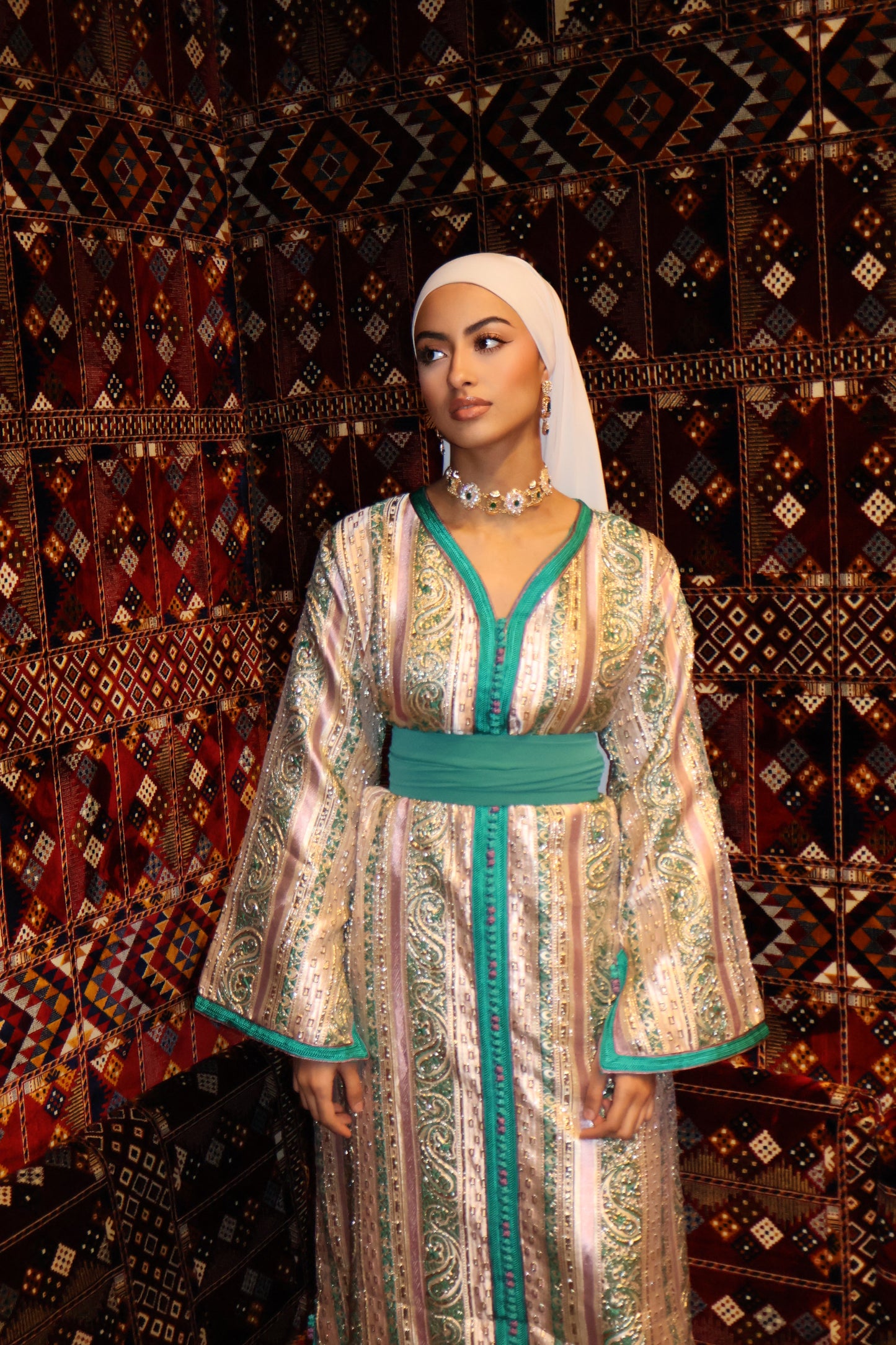 Caftan BROCART turquoise