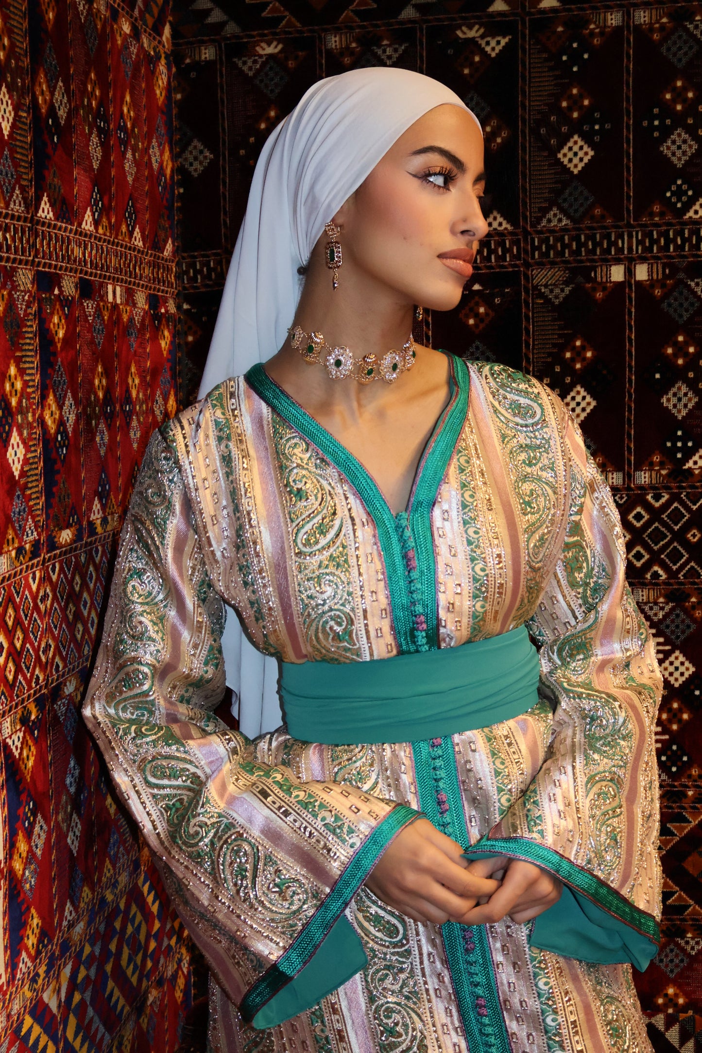 Caftan BROCART turquoise